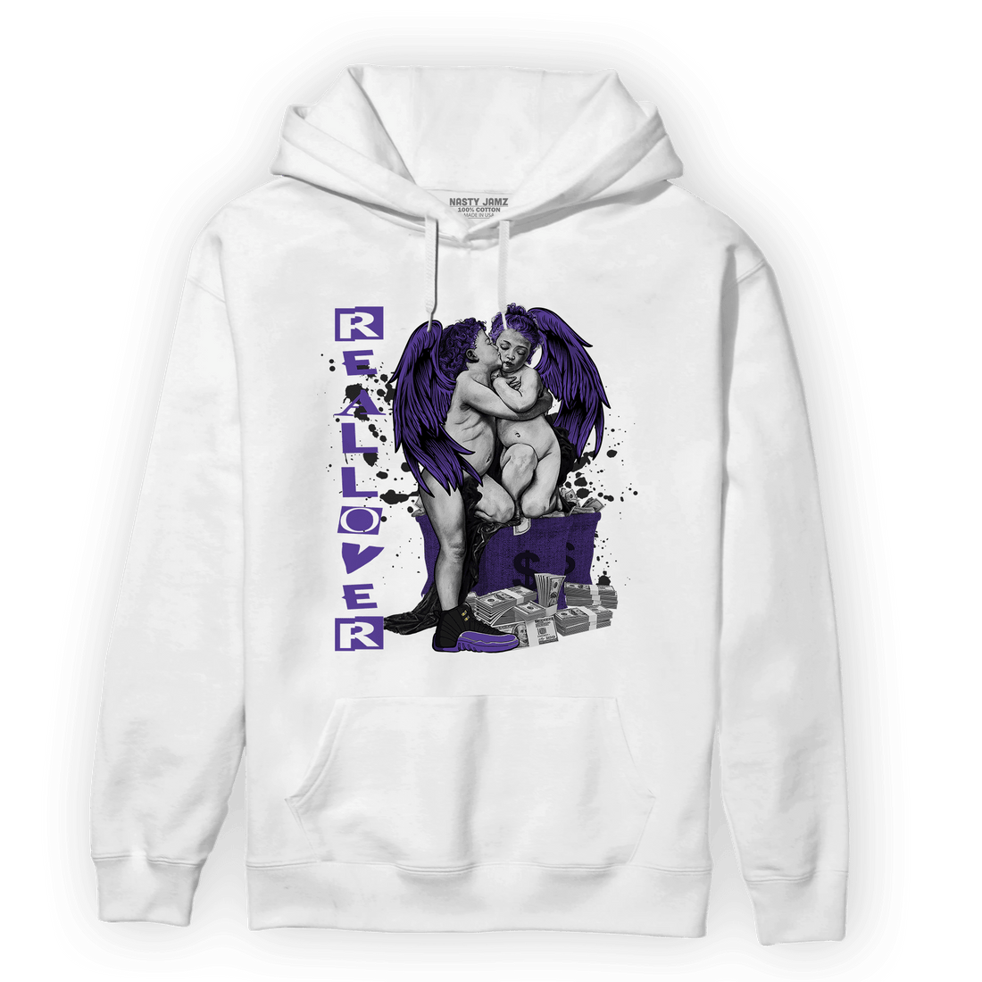 Field Purple 12s Hoodie Match Real Lover Angel - NastyJamz