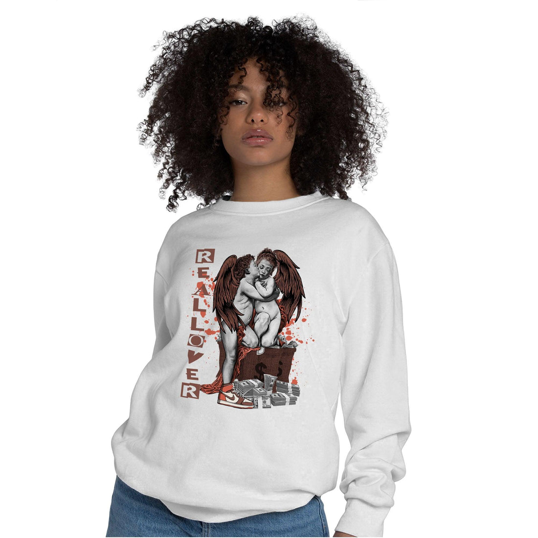 High OG Dusted Clay 1s Sweatshirt Match Real Lover Angel - NastyJamz