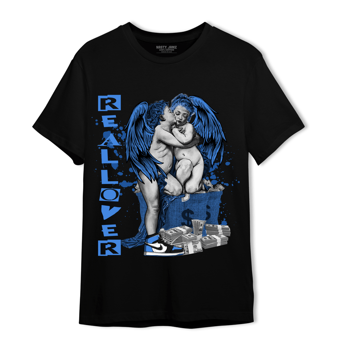 University Blue Toe 1s T Shirt Match Real Lover Angel - NastyJamz