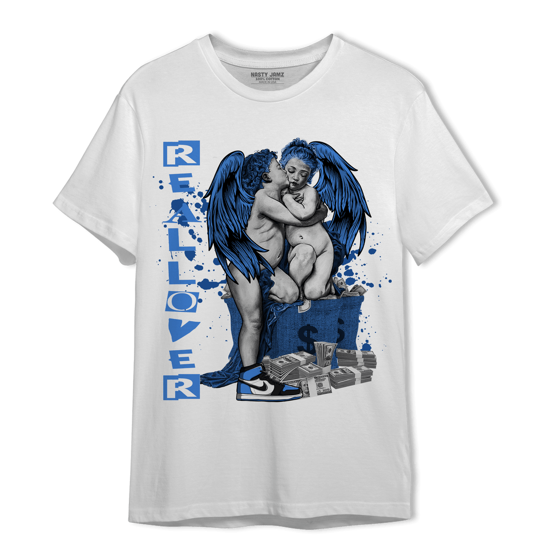 University Blue Toe 1s T Shirt Match Real Lover Angel - NastyJamz
