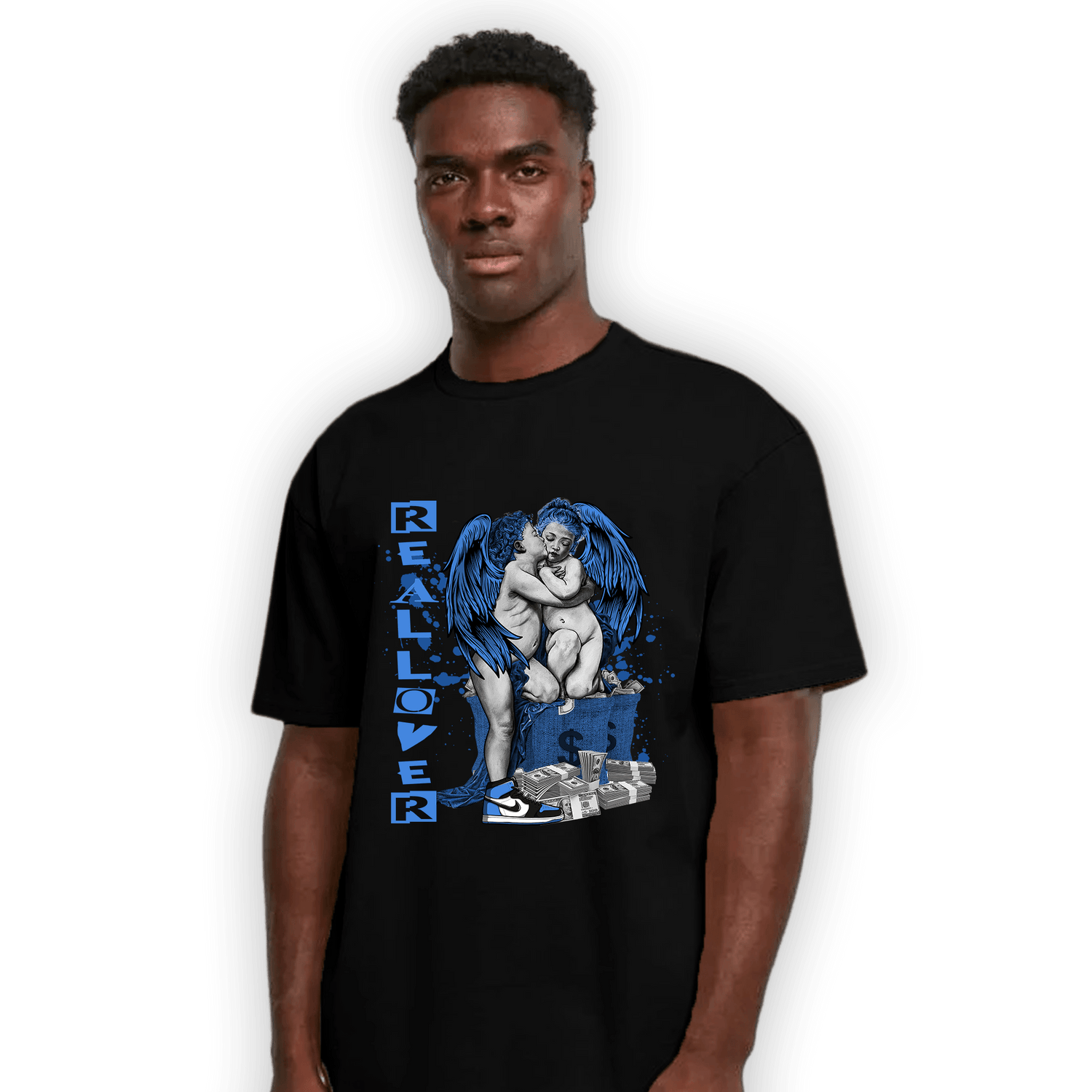 University Blue Toe 1s T Shirt Match Real Lover Angel - NastyJamz