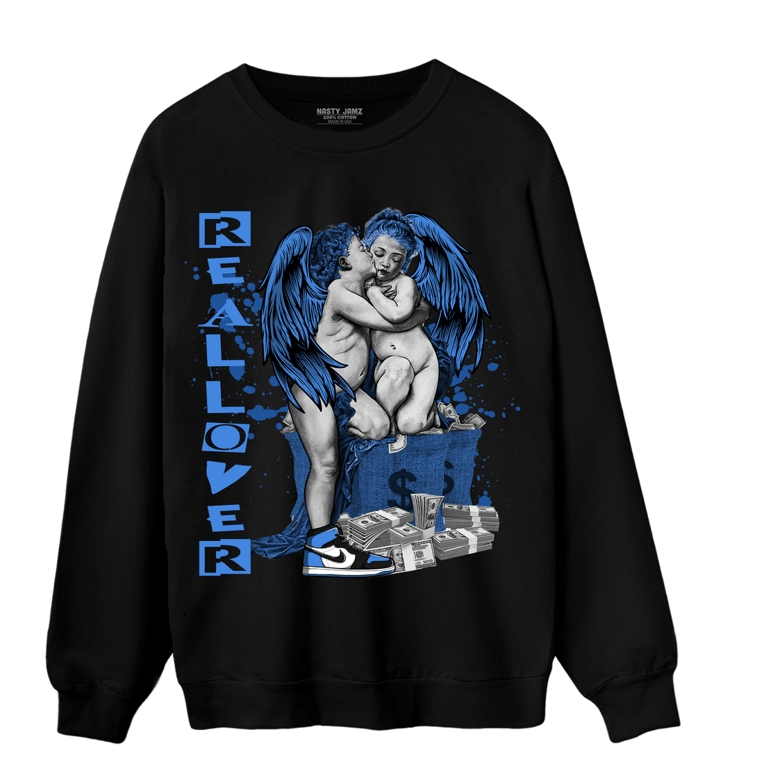 University Blue Toe 1s Sweatshirt Match Real Lover Angel - NastyJamz