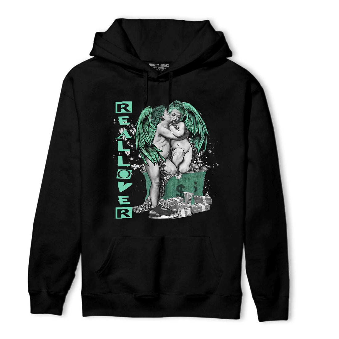 Green Glow 3s Hoodie Match Real Lover Angel - NastyJamz