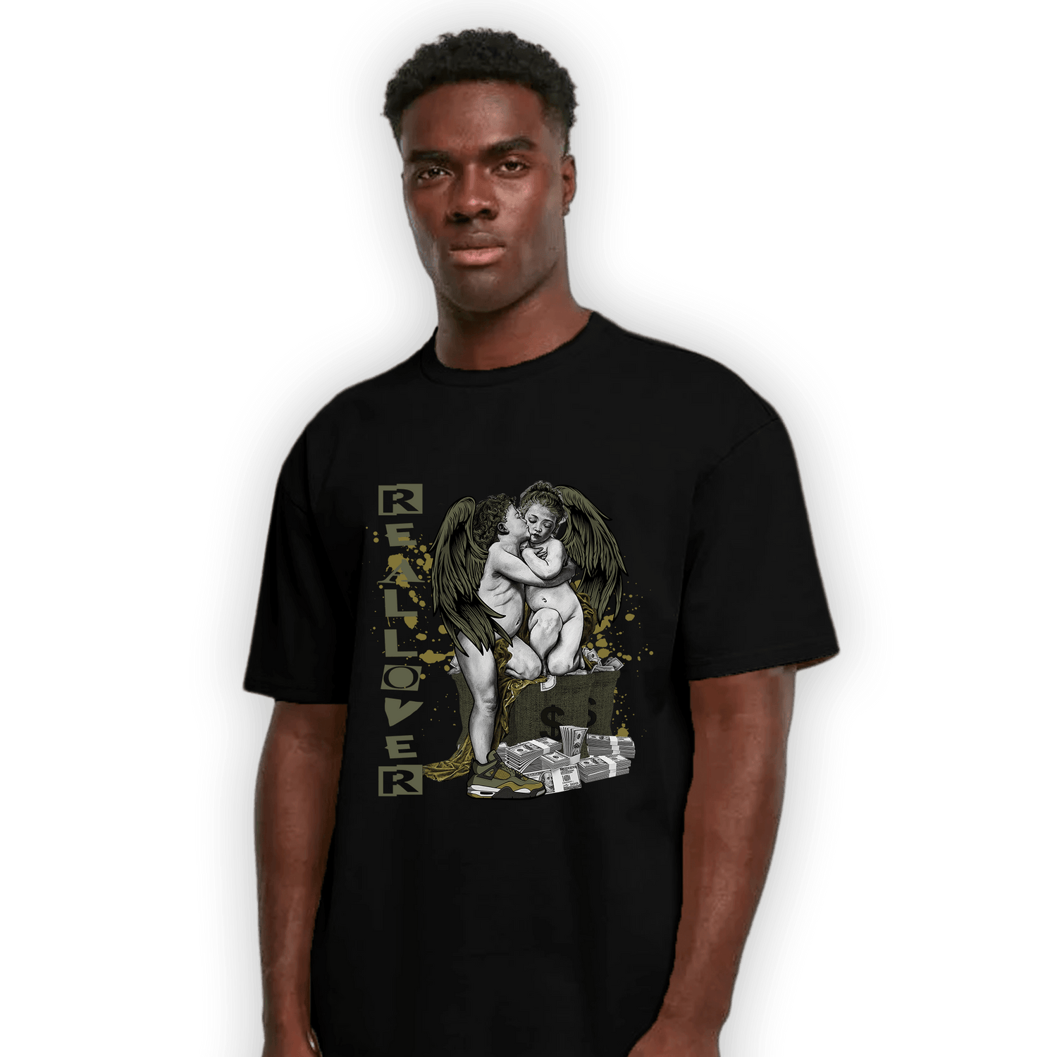 SE Craft Medium Olive 4s T Shirt Match Real Lover Angel - NastyJamz