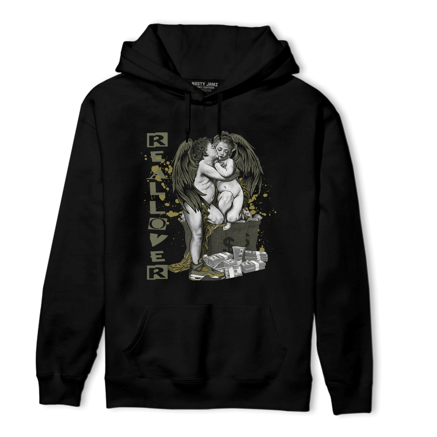 SE Craft Medium Olive 4s Hoodie Match Real Lover Angel - NastyJamz