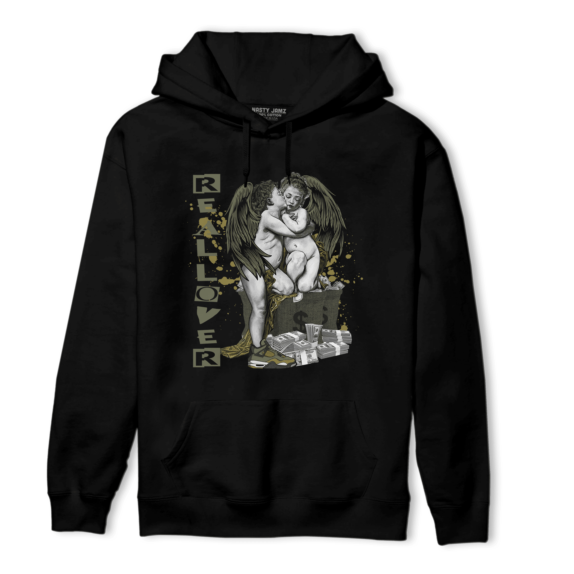 SE Craft Medium Olive 4s Hoodie Match Real Lover Angel - NastyJamz