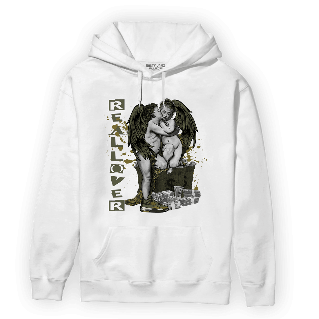 SE Craft Medium Olive 4s Hoodie Match Real Lover Angel - NastyJamz