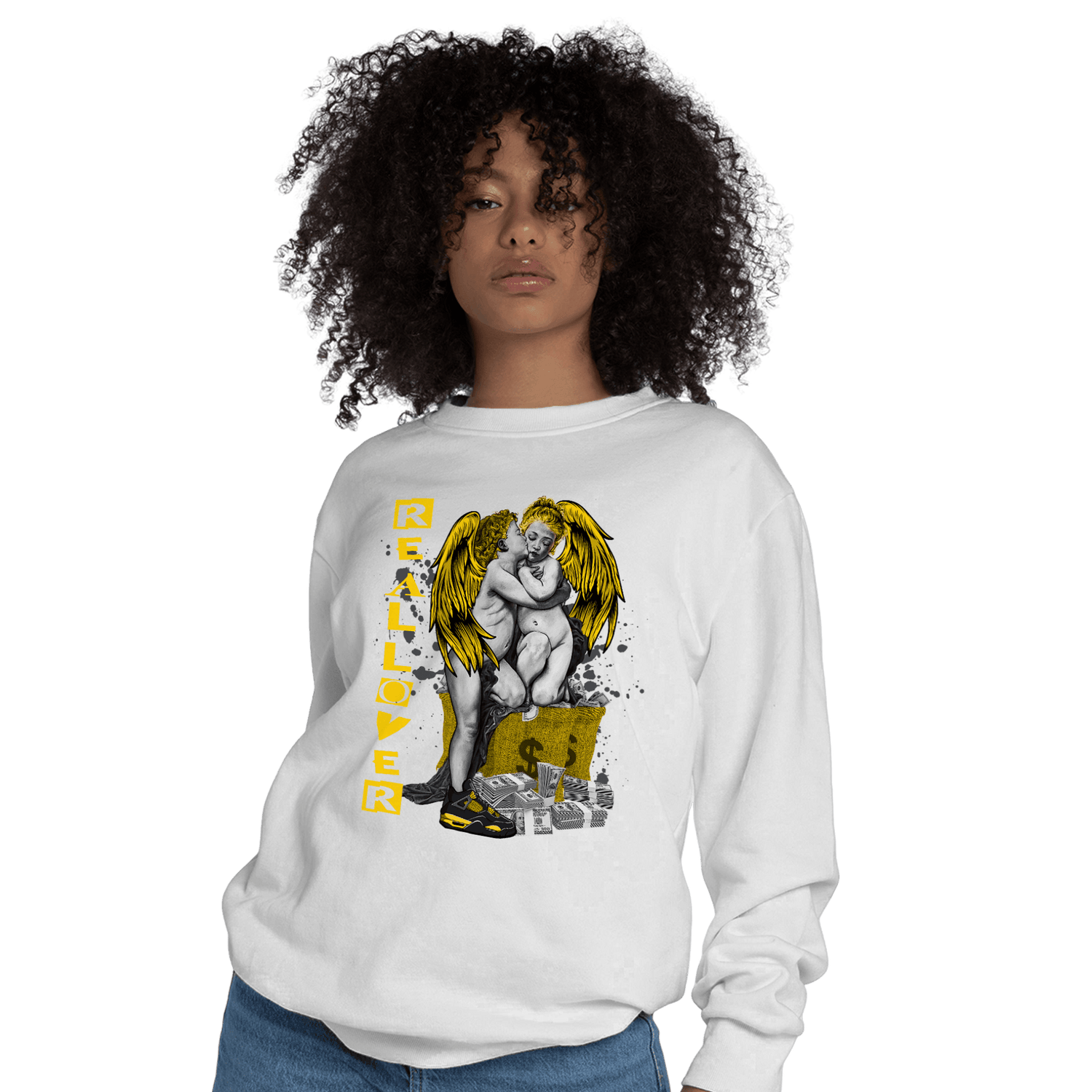 Thunder 4s Sweatshirt Match Real Lover Angel - NastyJamz