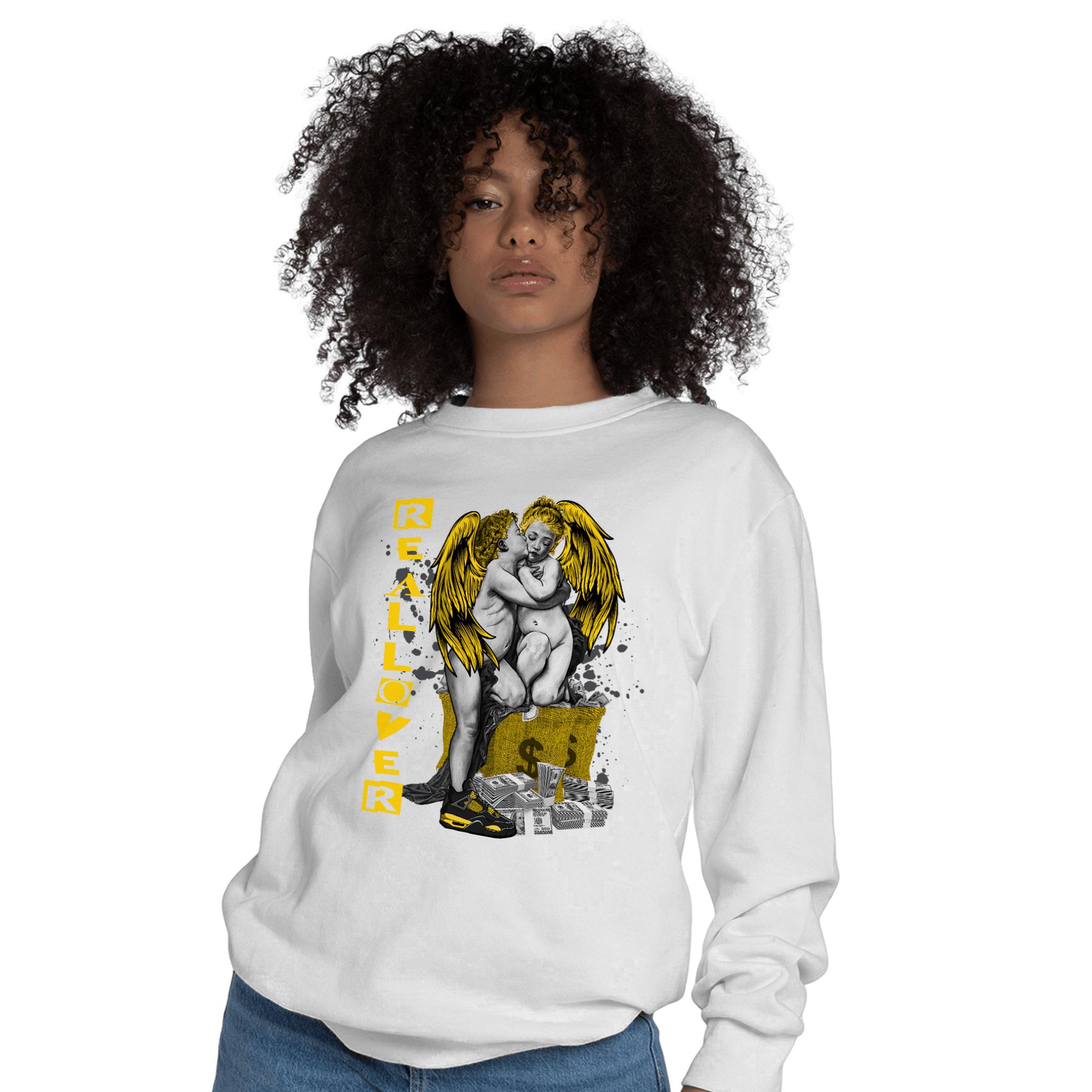 Thunder 4s Sweatshirt Match Real Lover Angel - NastyJamz