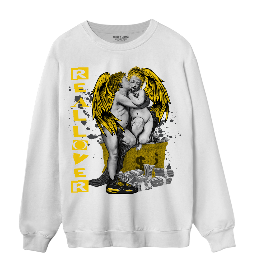 Thunder 4s Sweatshirt Match Real Lover Angel - NastyJamz