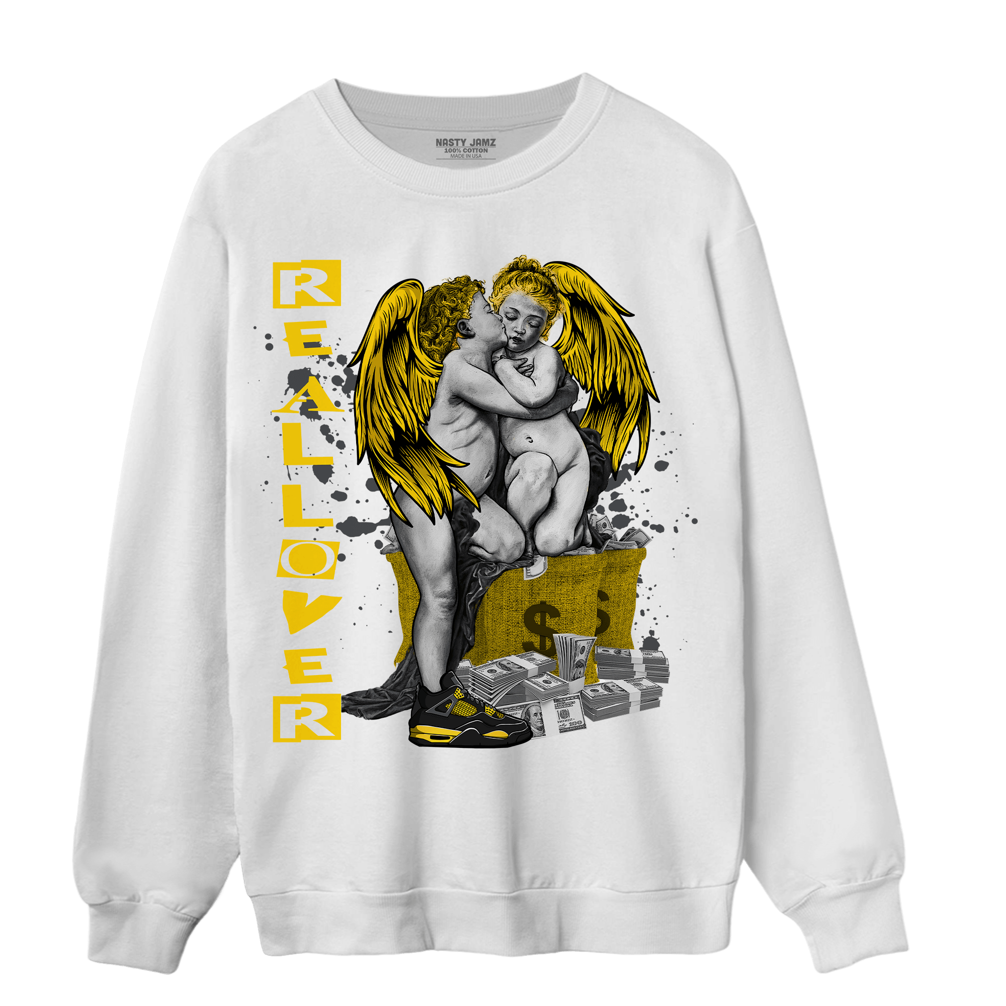 Thunder 4s Sweatshirt Match Real Lover Angel - NastyJamz