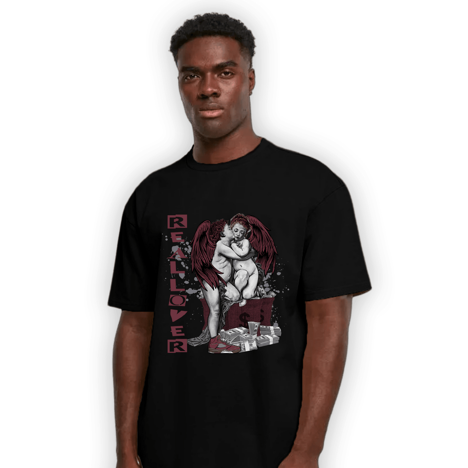 Burgundy 5s T Shirt Match Real Lover Angel - NastyJamz