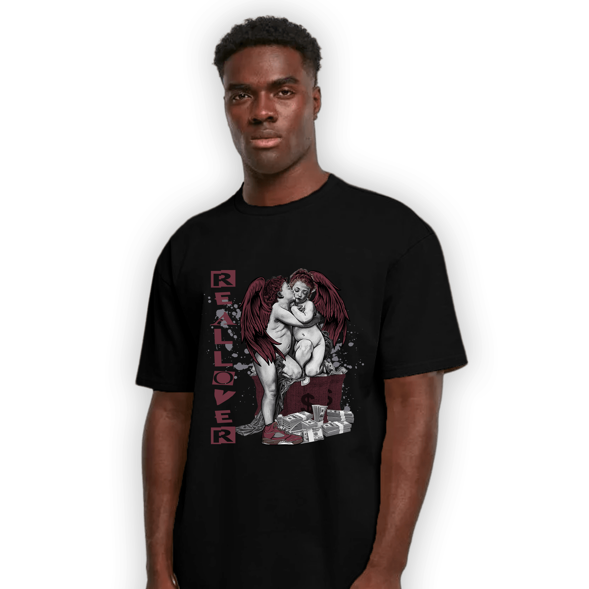 Burgundy 5s T Shirt Match Real Lover Angel - NastyJamz