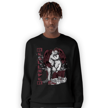 Burgundy 5s Sweatshirt Match Real Lover Angel - NastyJamz