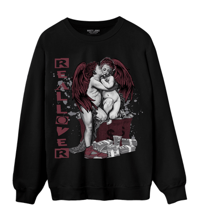 Burgundy 5s Sweatshirt Match Real Lover Angel - NastyJamz