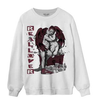 Burgundy 5s Sweatshirt Match Real Lover Angel - NastyJamz