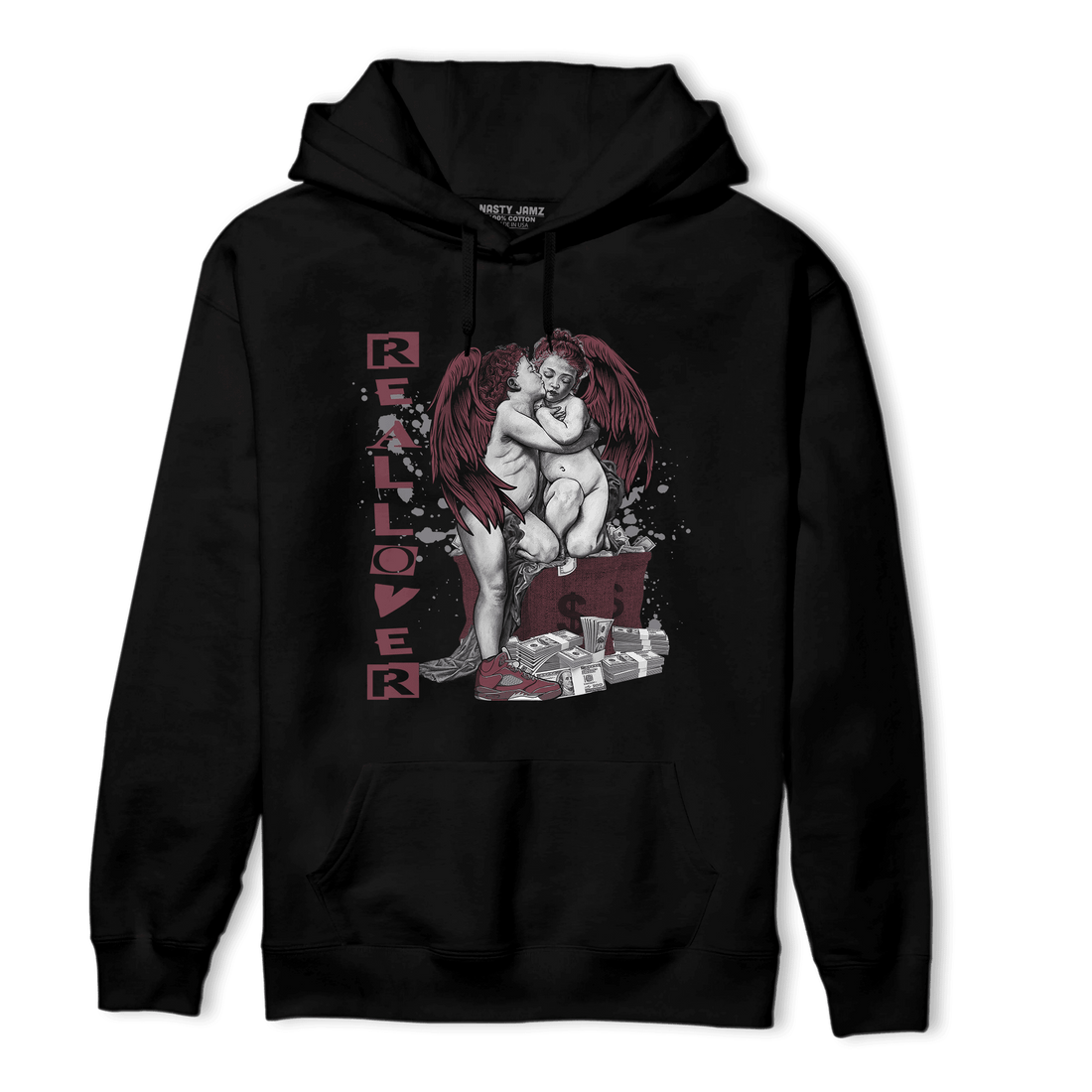Burgundy 5s Hoodie Match Real Lover Angel - NastyJamz