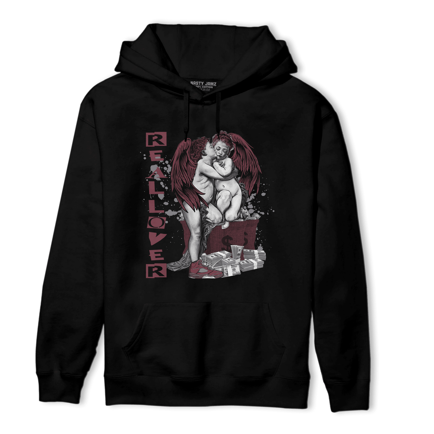 Burgundy 5s Hoodie Match Real Lover Angel - NastyJamz