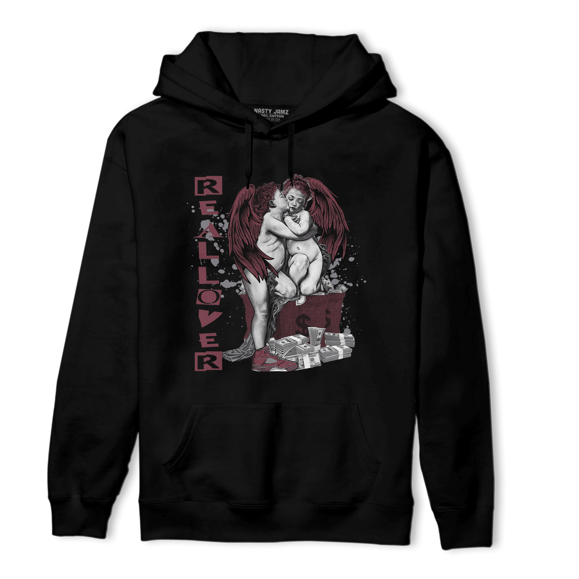 Burgundy 5s Hoodie Match Real Lover Angel - NastyJamz