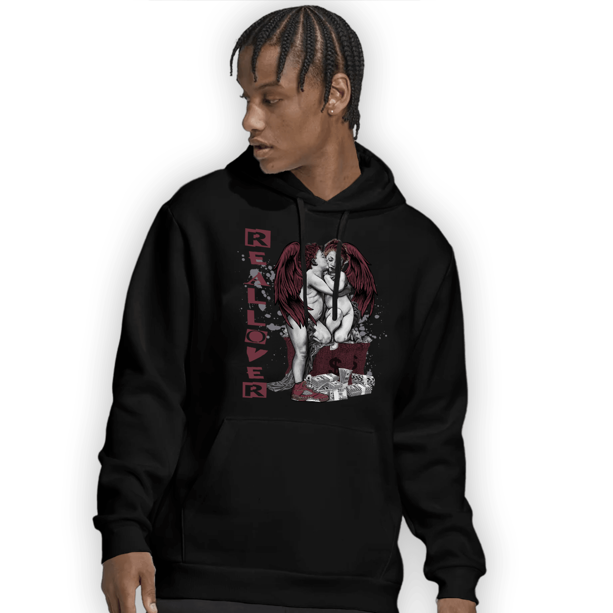 Burgundy 5s Hoodie Match Real Lover Angel - NastyJamz