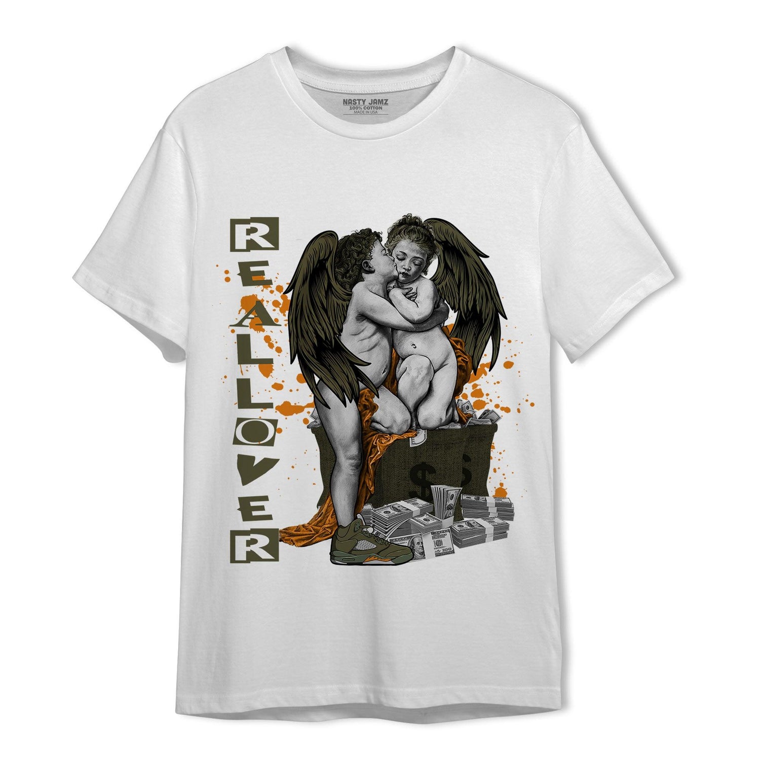 Olive 5s T Shirt Match Real Lover Angel - NastyJamz