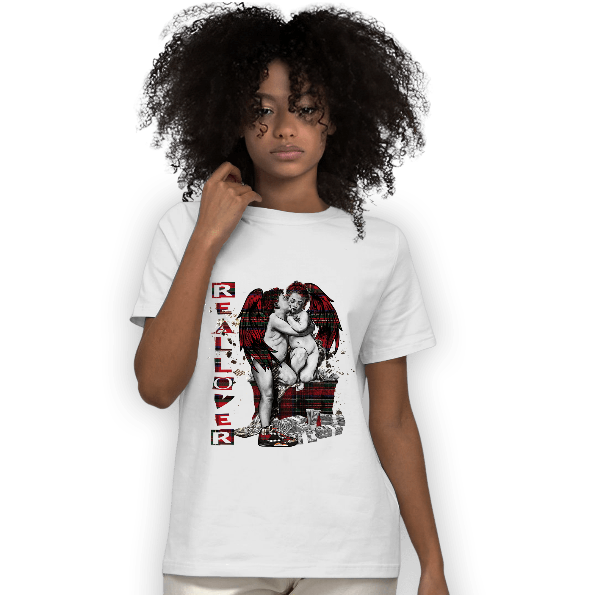 Plaid 5s T Shirt Match Real Lover Angel - NastyJamz