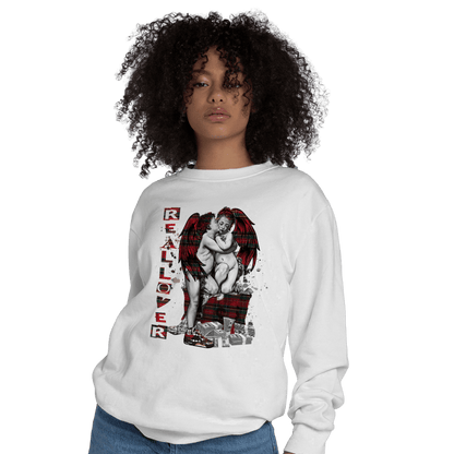 Plaid 5s Sweatshirt Match Real Lover Angel - NastyJamz