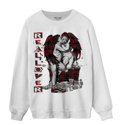 Plaid 5s Sweatshirt Match Real Lover Angel - NastyJamz