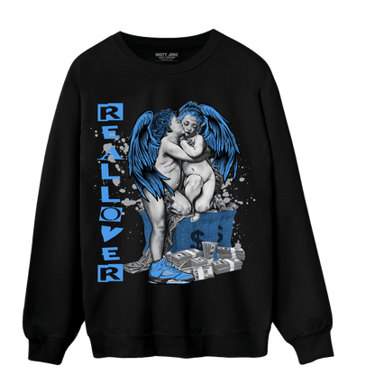 University Blue 5s Sweatshirt Match Real Lover Angel - NastyJamz