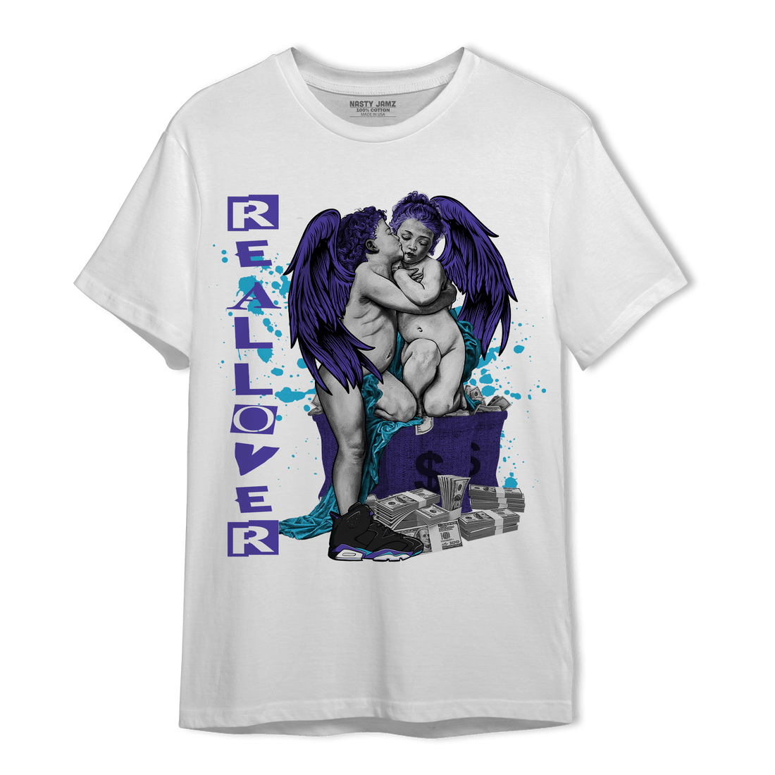Aqua 6s T Shirt Match Real Lover Angel - NastyJamz