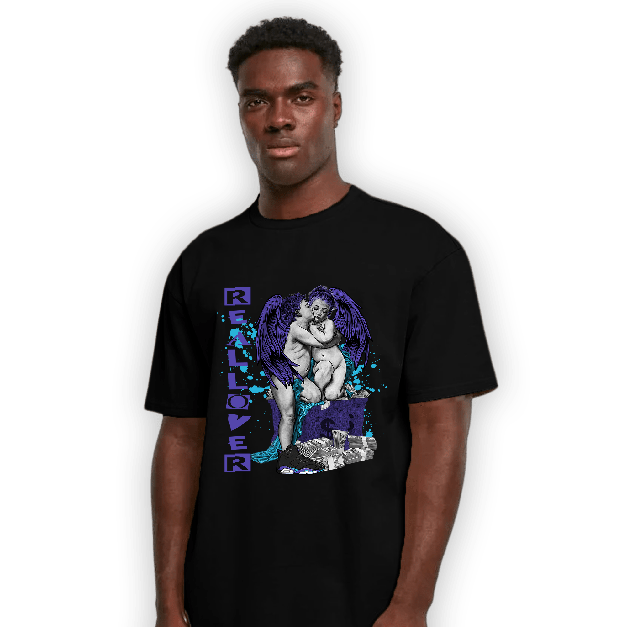 Aqua 6s T Shirt Match Real Lover Angel - NastyJamz