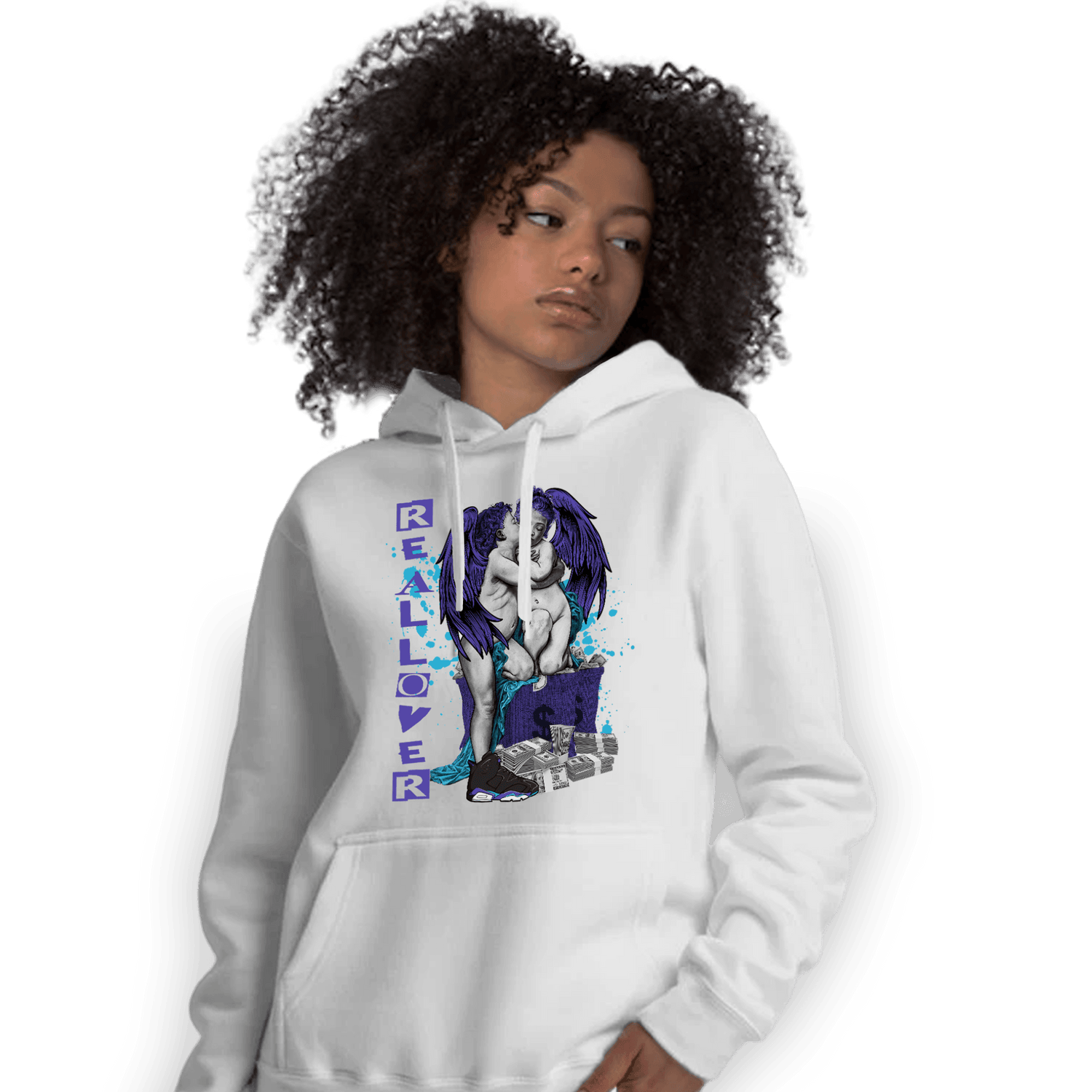 Aqua 6s Hoodie Match Real Lover Angel - NastyJamz