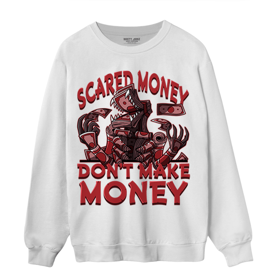 Cherry 12s Sweatshirt Match Scared Moneyy - NastyJamz