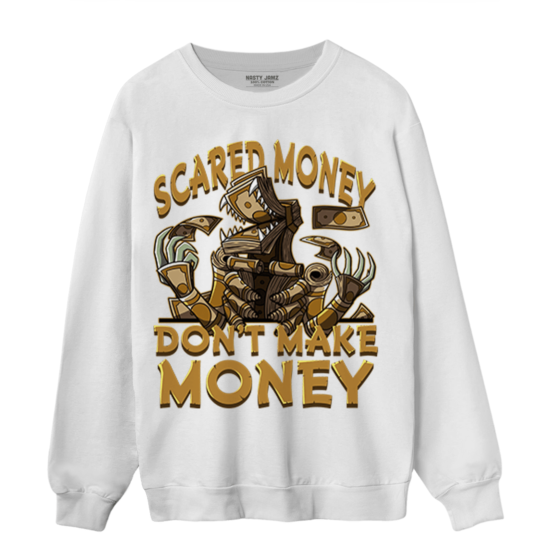 Wheat 13s Sweatshirt Match Scared Moneyy - NastyJamz