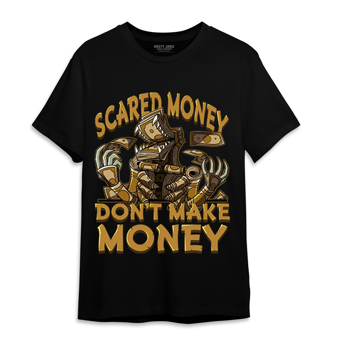 Wheat 13s T Shirt Match Scared Moneyy - NastyJamz