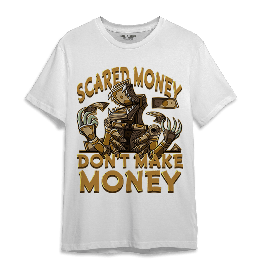 Wheat 13s T Shirt Match Scared Moneyy - NastyJamz