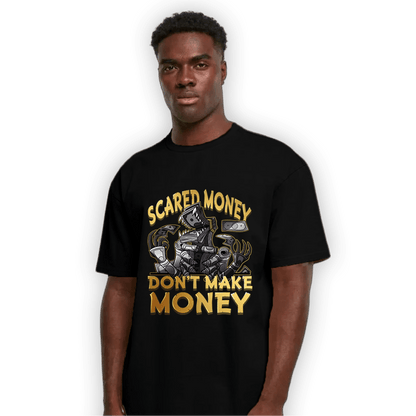 Mid SE Black Gold 1s T Shirt Match Scared Moneyy - NastyJamz