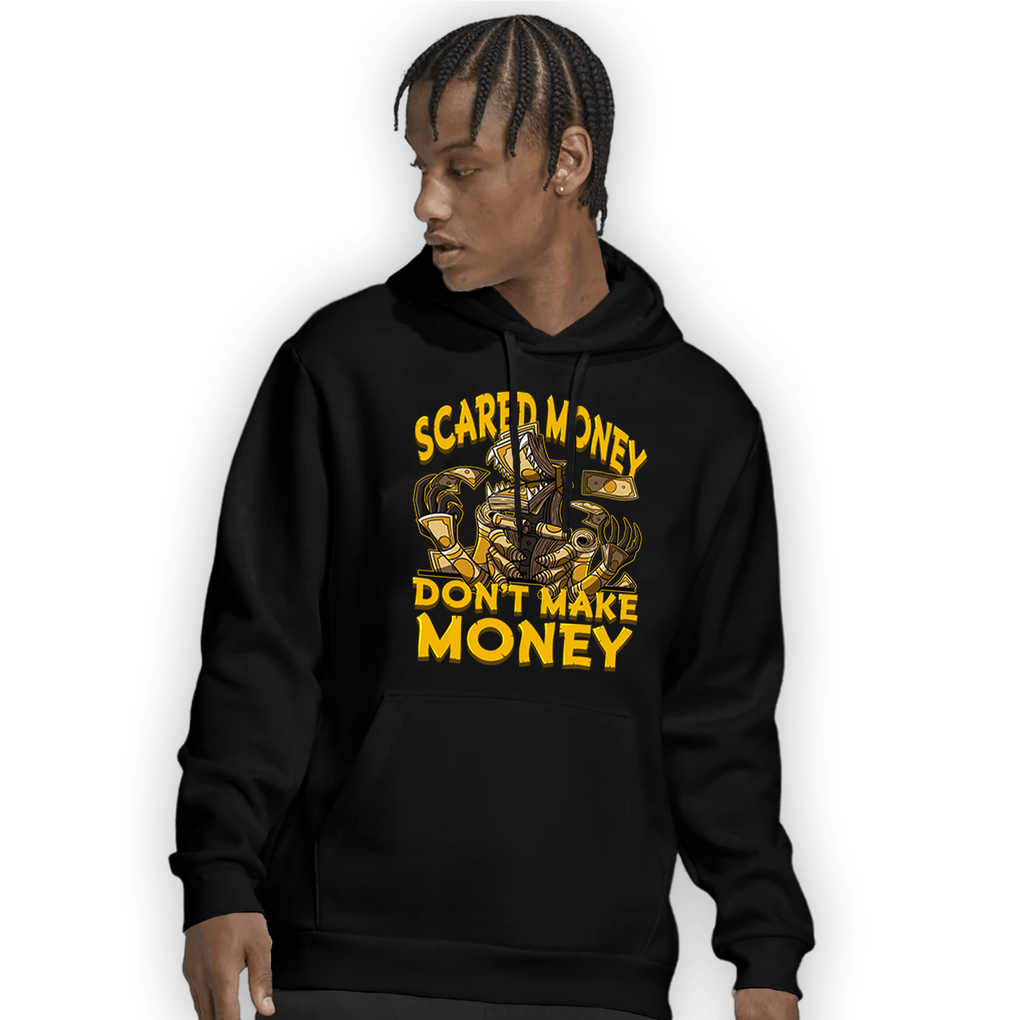 Yellow Ochre 1s Hoodie Match Scared Moneyy - NastyJamz