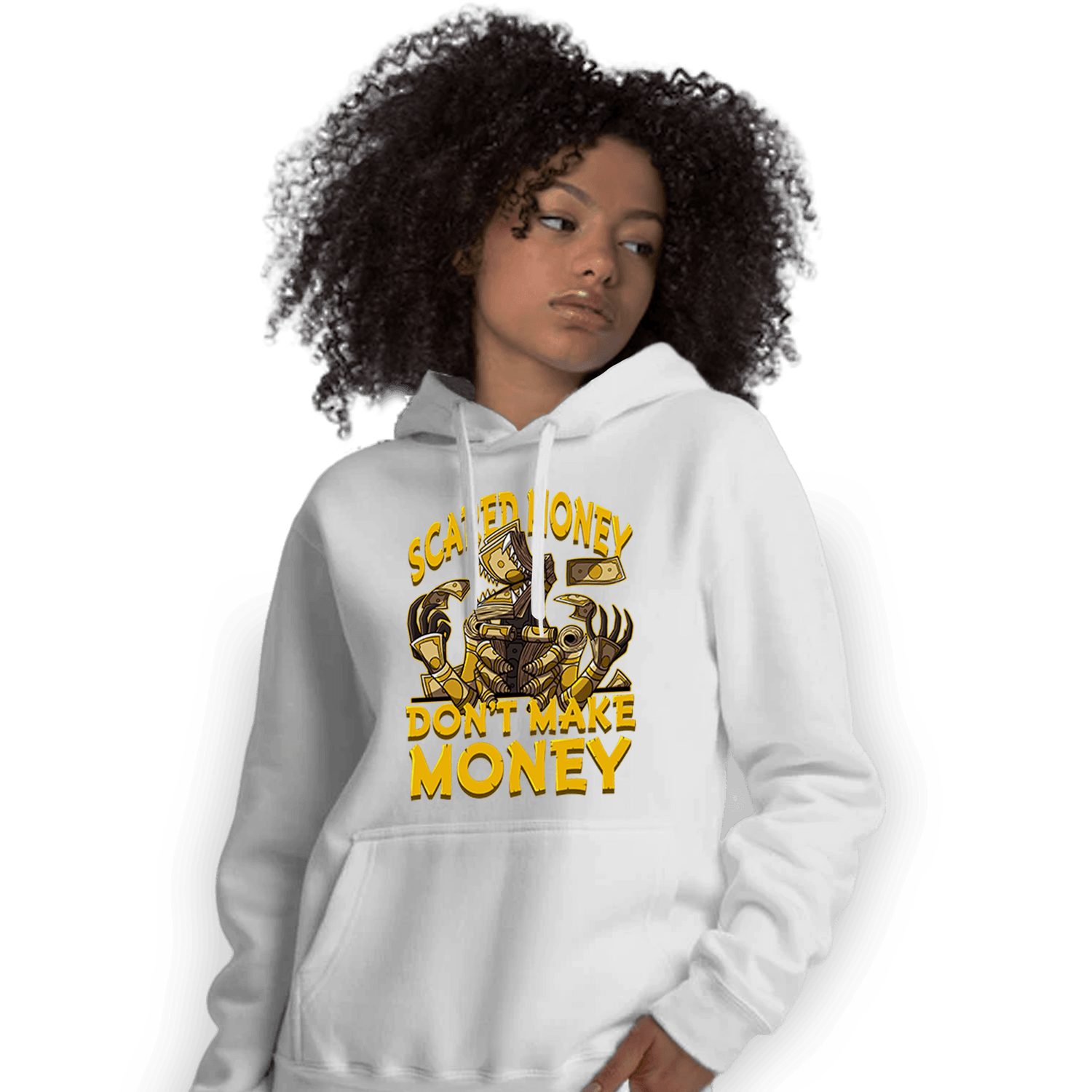 Yellow Ochre 1s Hoodie Match Scared Moneyy - NastyJamz