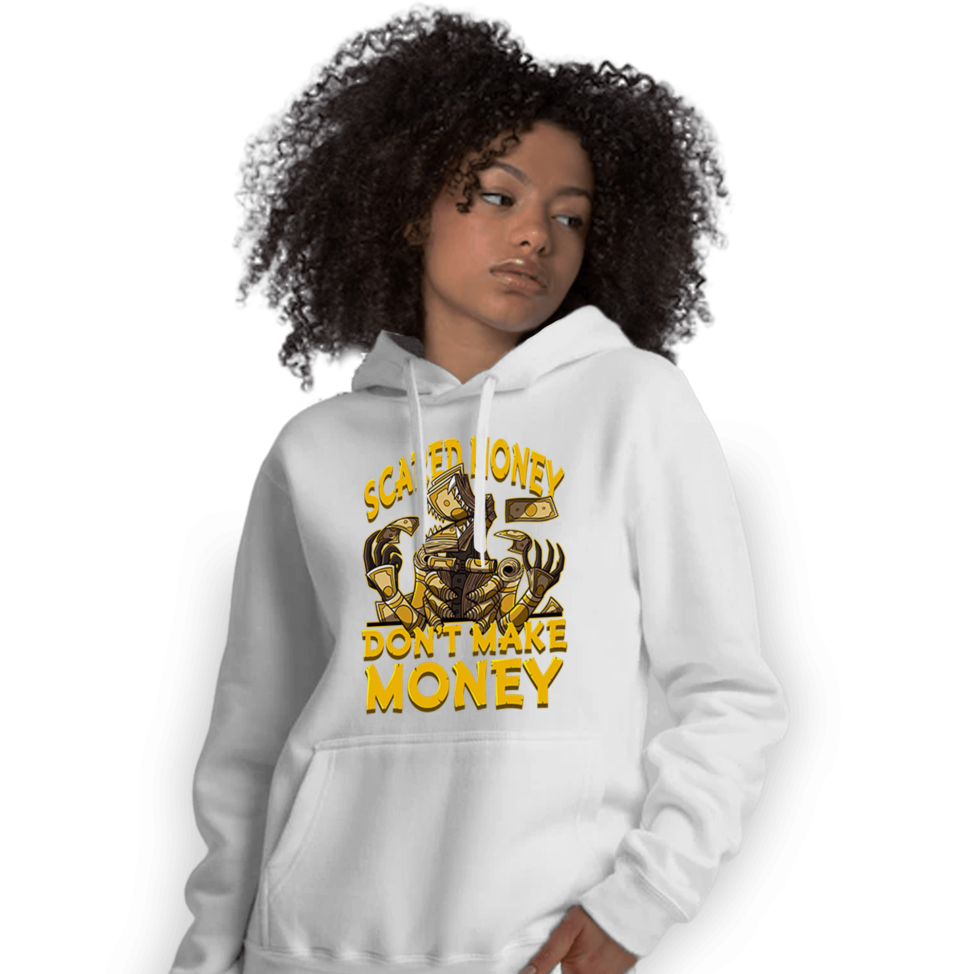 Yellow Ochre 1s Hoodie Match Scared Moneyy - NastyJamz