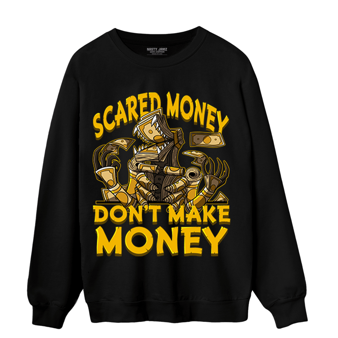 Yellow Ochre 1s Sweatshirt Match Scared Moneyy - NastyJamz