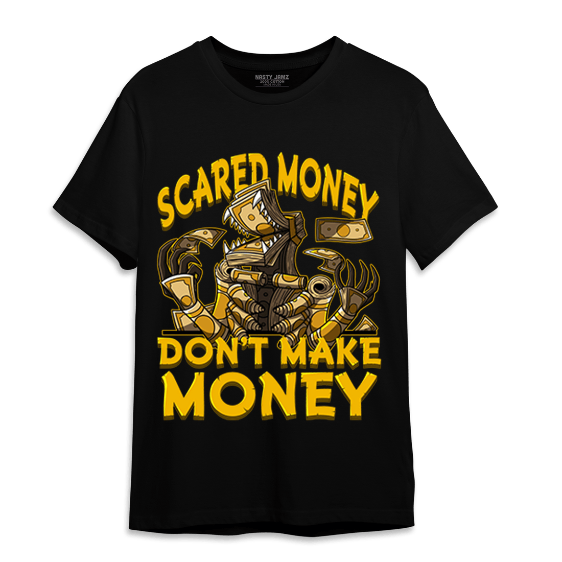 Yellow Ochre 1s T Shirt Match Scared Moneyy - NastyJamz
