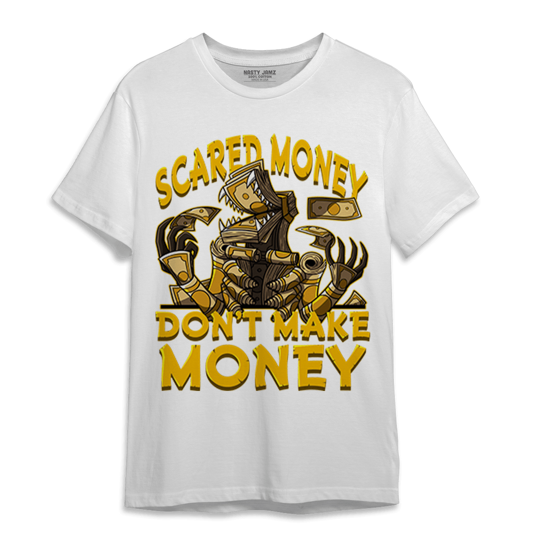 Yellow Ochre 1s T Shirt Match Scared Moneyy - NastyJamz