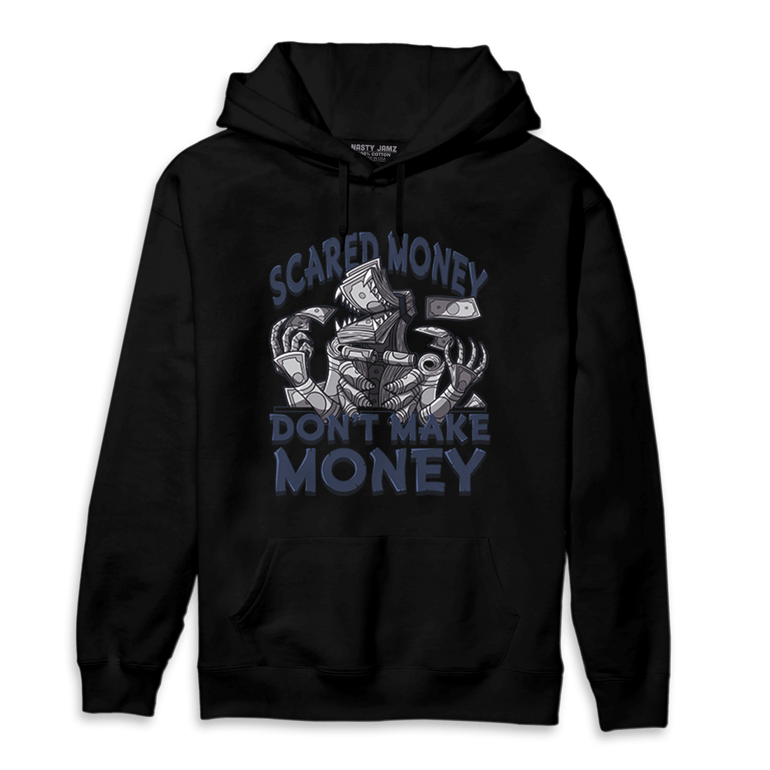 White Navy 3s Hoodie Match Scared Moneyy - NastyJamz