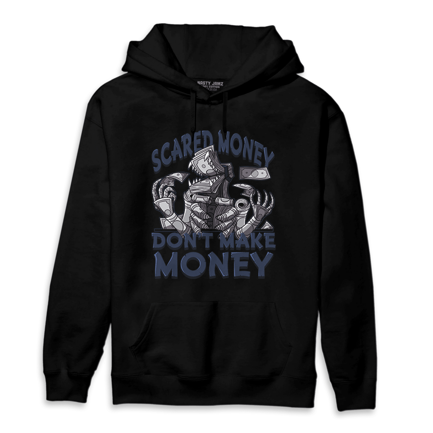 White Navy 3s Hoodie Match Scared Moneyy - NastyJamz