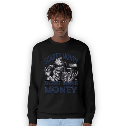 White Navy 3s Sweatshirt Match Scared Moneyy - NastyJamz