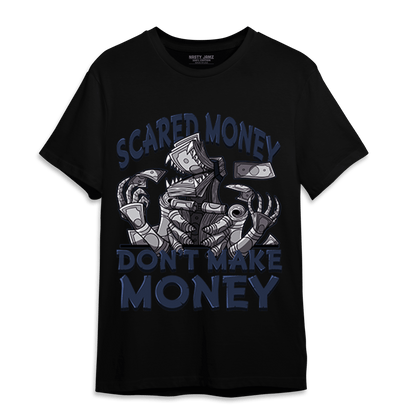 White Navy 3s T Shirt Match Scared Moneyy - NastyJamz