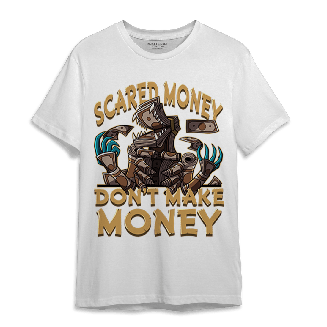 Cacao Wow 4s T Shirt Match Scared Moneyy - NastyJamz