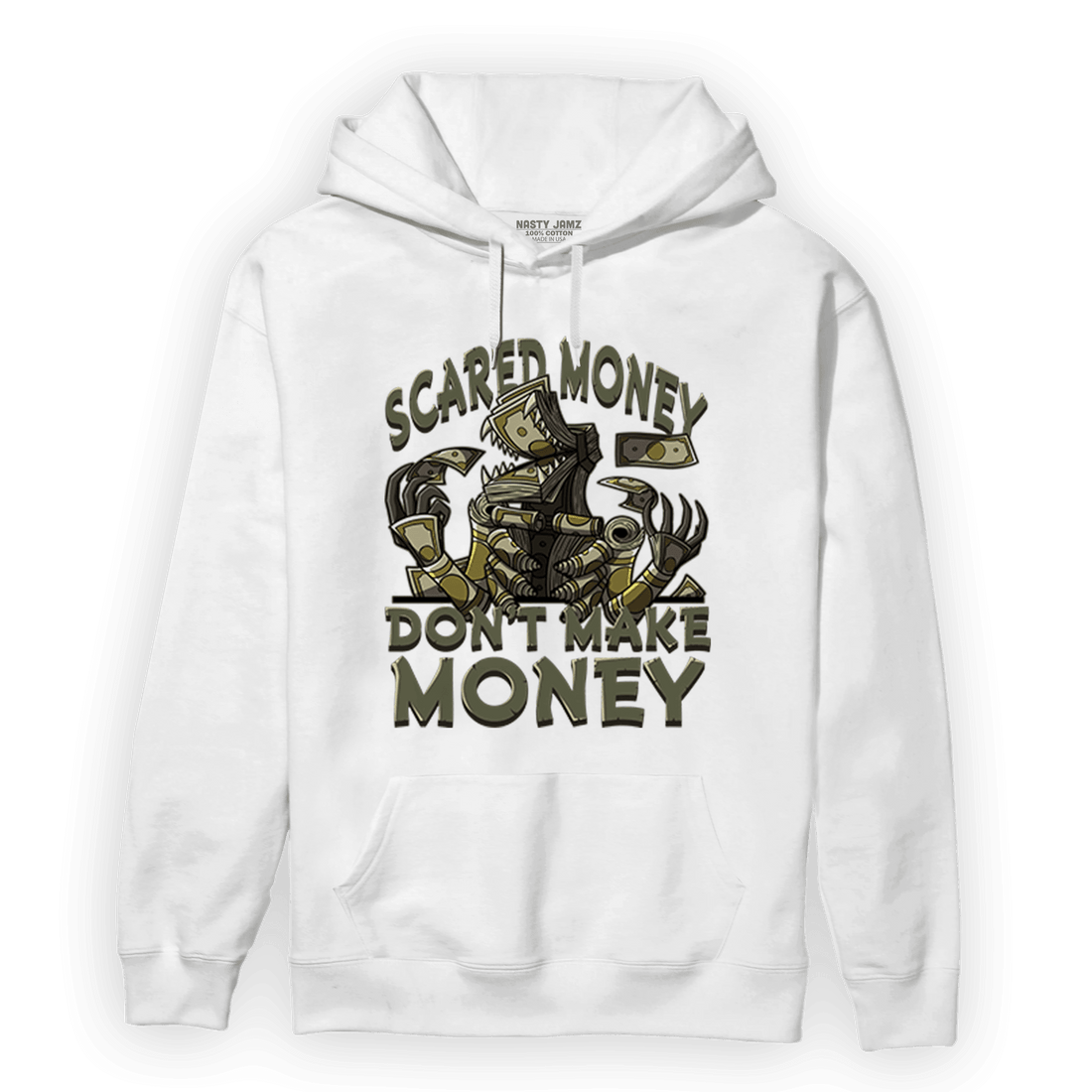 SE Craft Medium Olive 4s Hoodie Match Scared Moneyy - NastyJamz