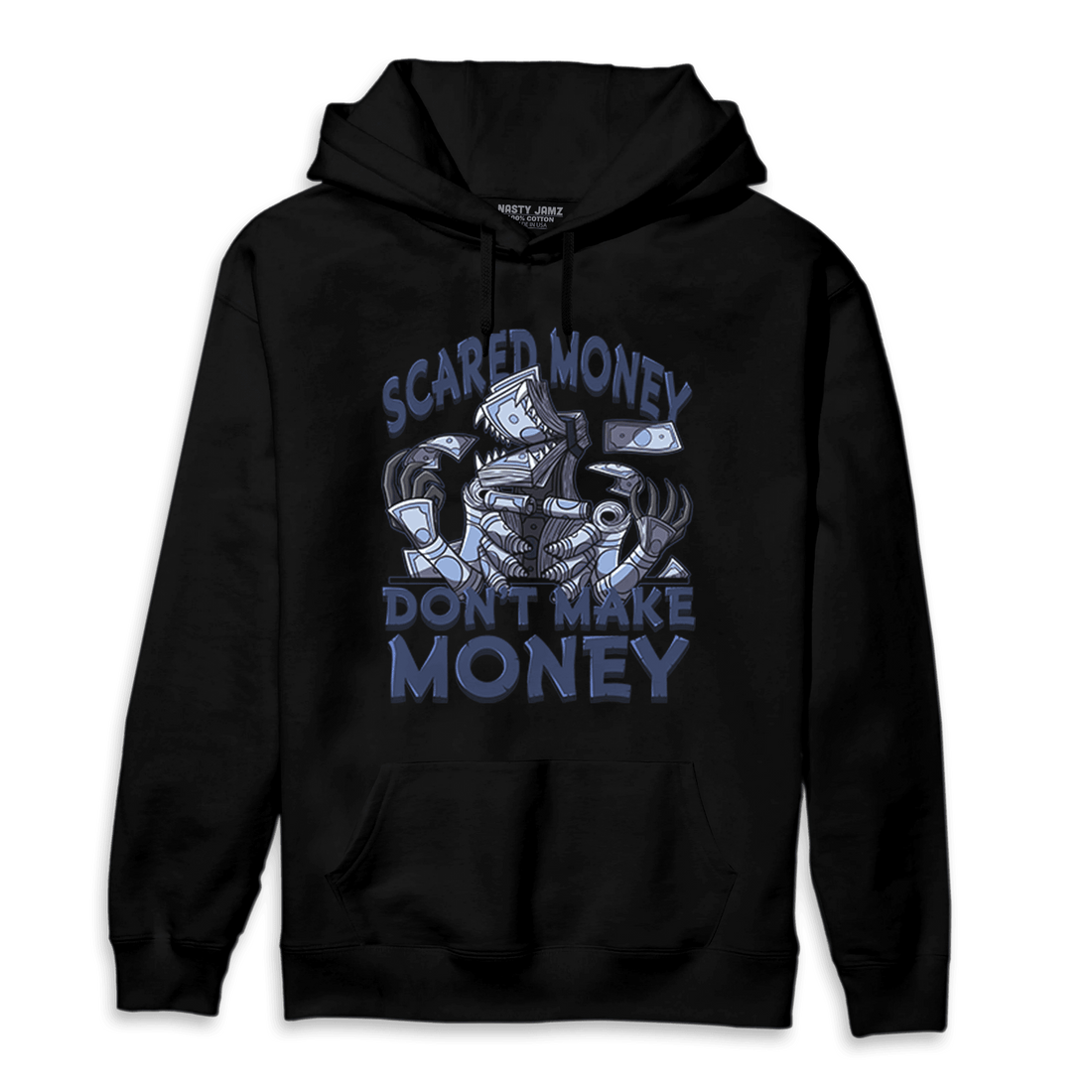 Midnight Navy 5s Hoodie Match Scared Moneyy - NastyJamz